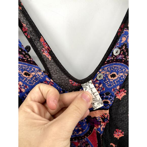 Free People Black Floral Midi Slip Dress - Picture 6 of 8